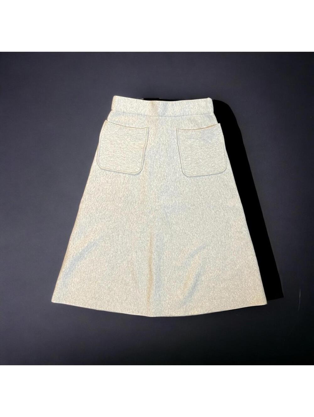 Demylee Grey Wool Stretch High Waist A-Line Skirt Sz S